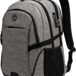 SHRRADOO Travel Laptop Backpack with usb Charging Port for Women & Men School College Students Backpack Fits 17 Inch Laptop (Grey, Large)